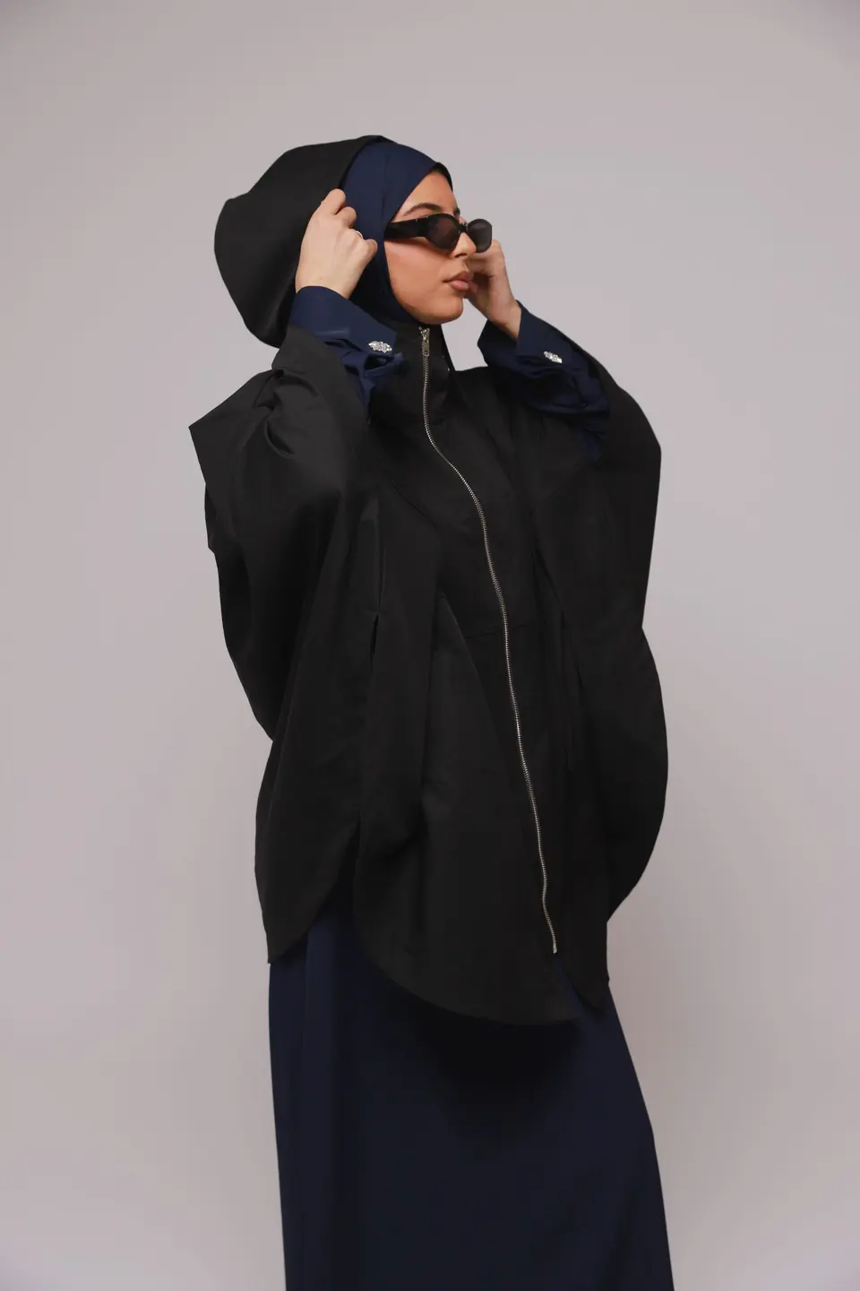 Trenchcoat poncho – BLACK