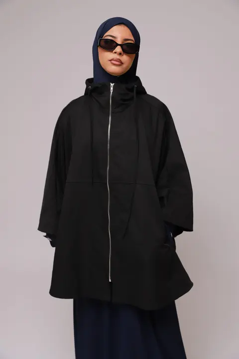 Trenchcoat poncho – BLACK