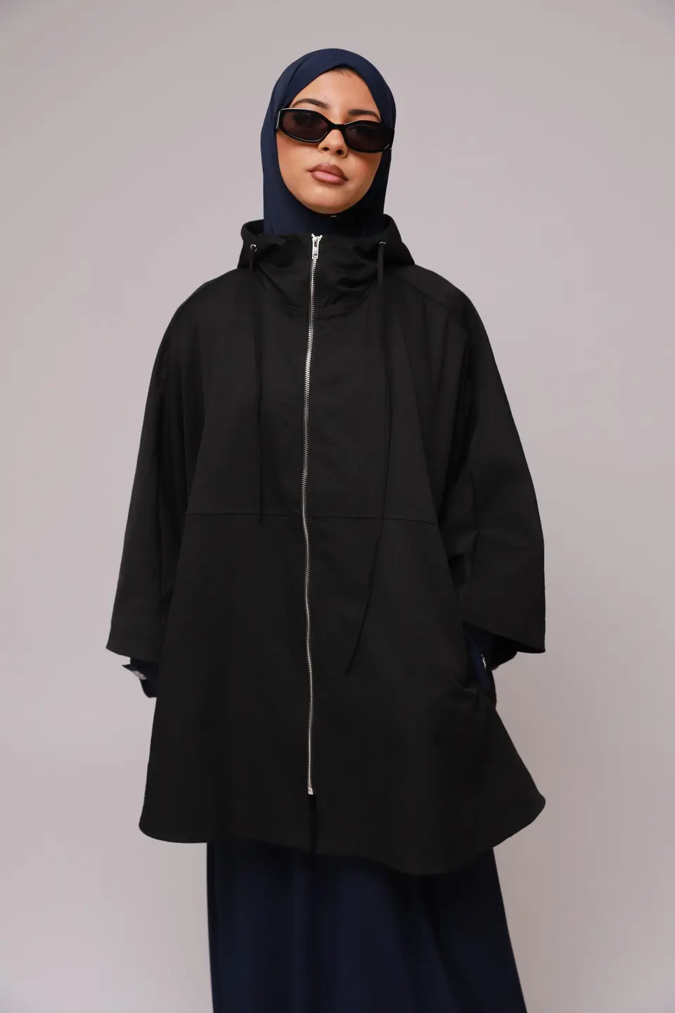 Trenchcoat poncho – BLACK