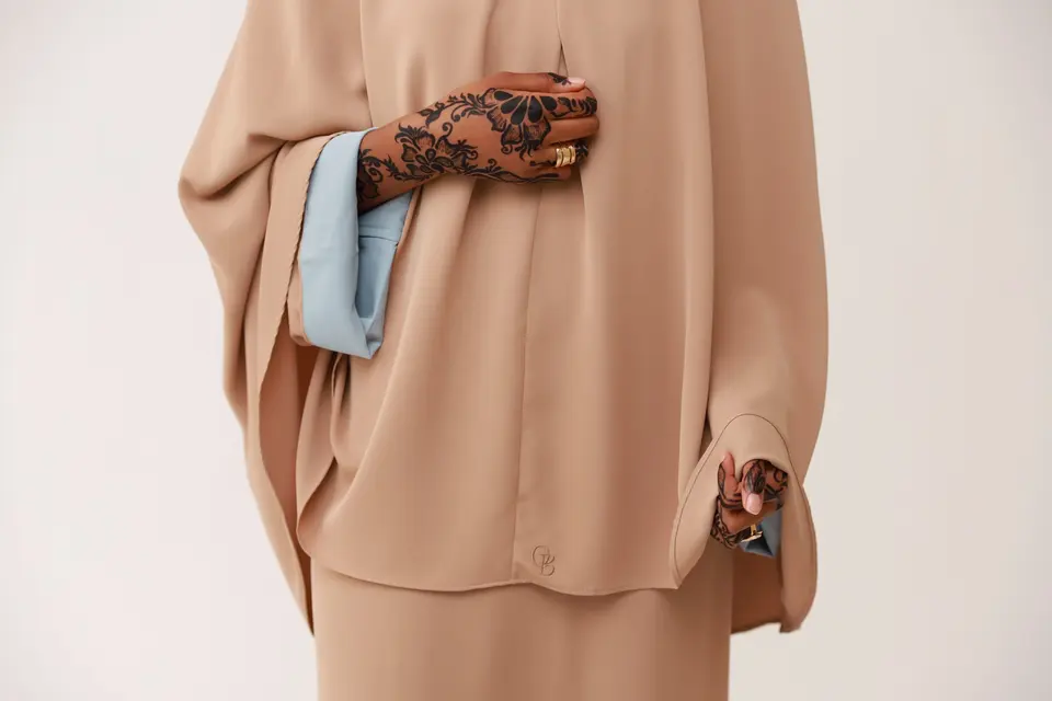 INSIDE OUT SLEEVE ABAYA – SANDY & SKY