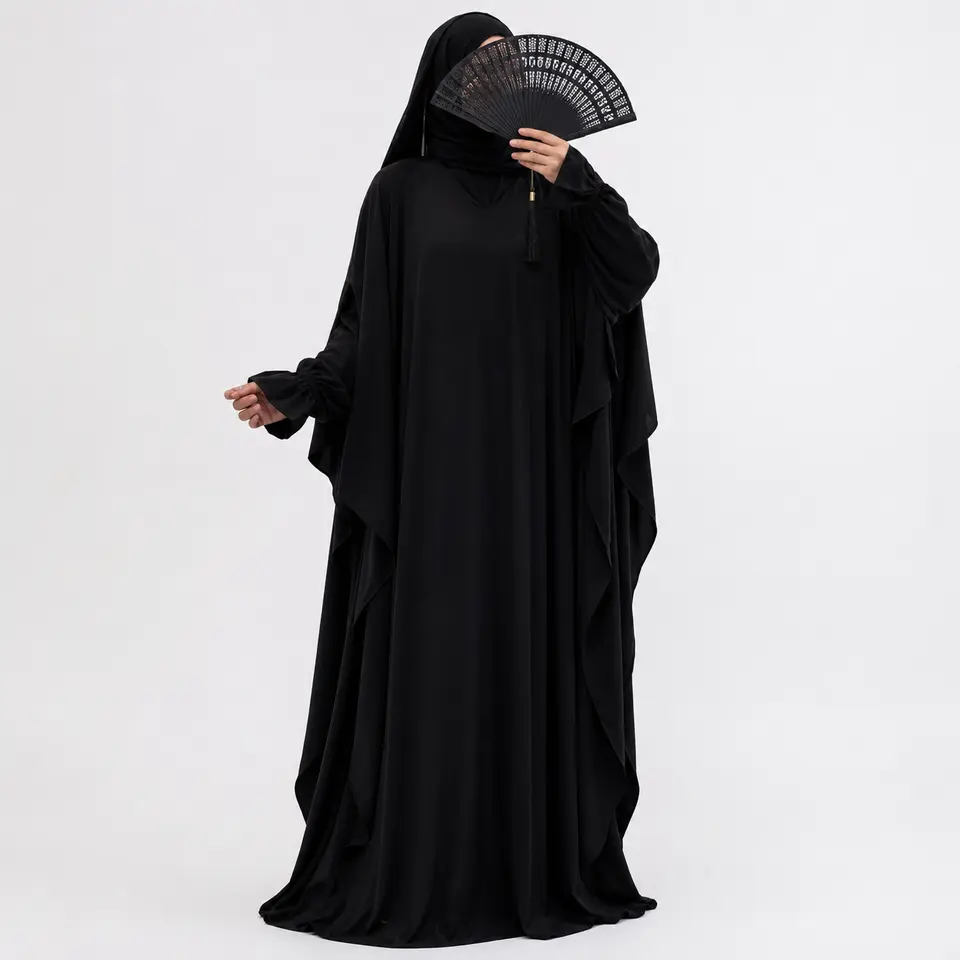 Amirah flow abaya - Black - 1+1 GRATIS