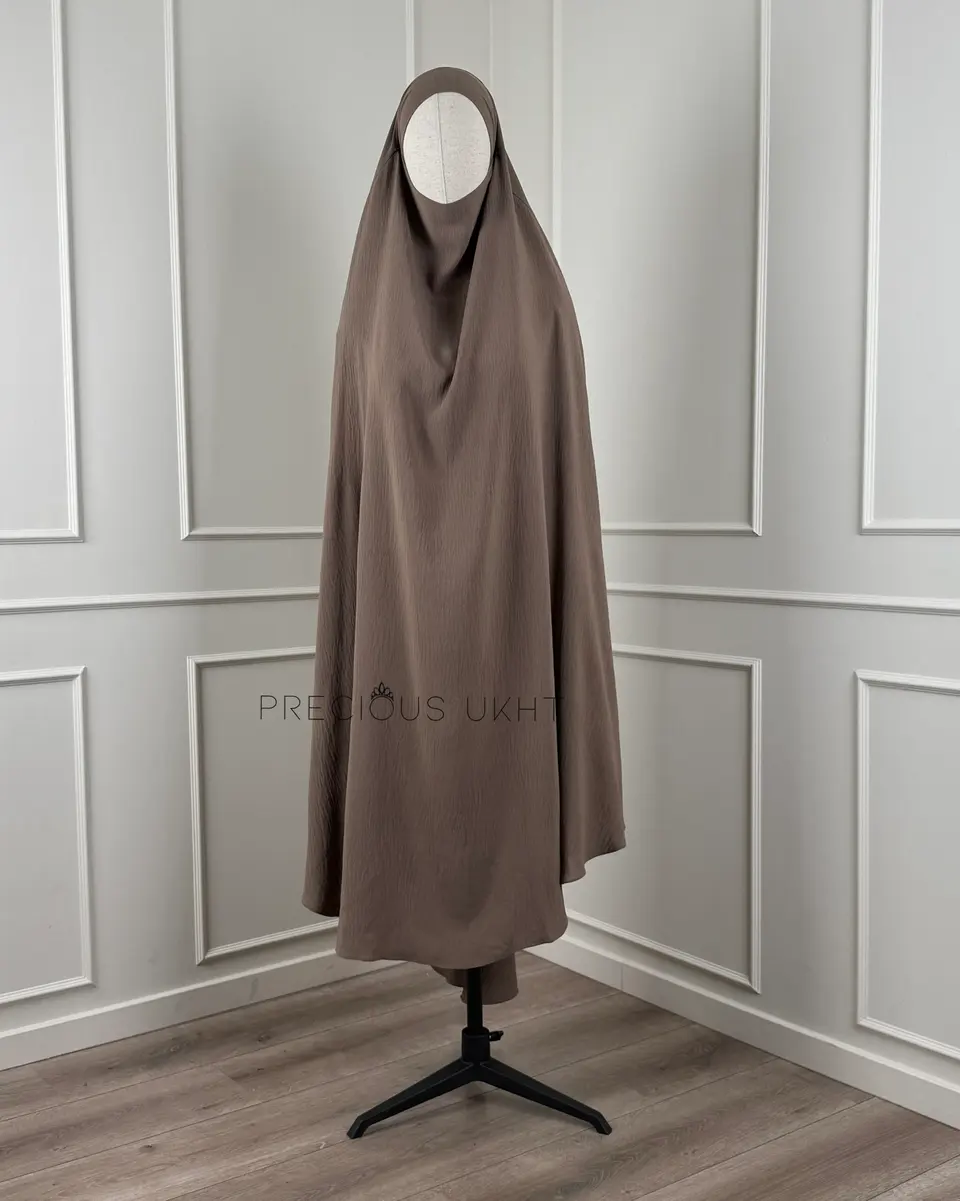 Precious Ukht Tieback Extra Long Stretch Khimaar ‘Desert Taupe’