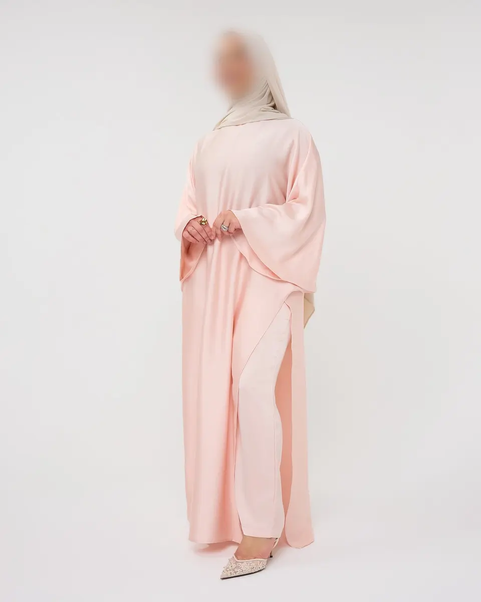 KAFTAN DRESS WITH PANTS PINK