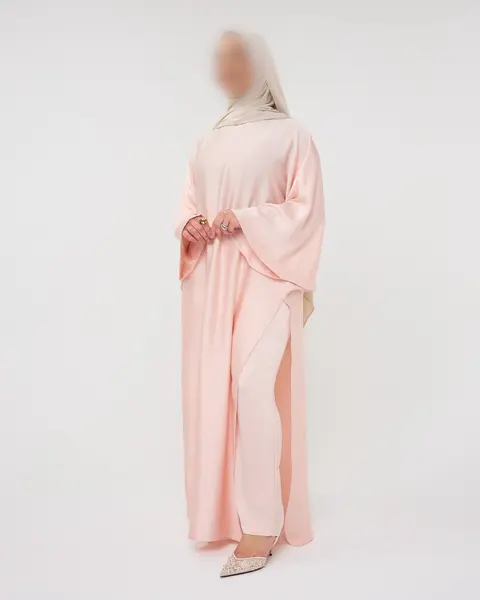 KAFTAN DRESS WITH PANTS PINK