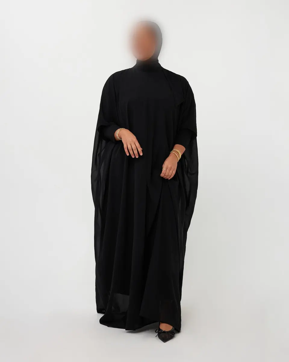 CAPEDRESS CHIFFON BLACK