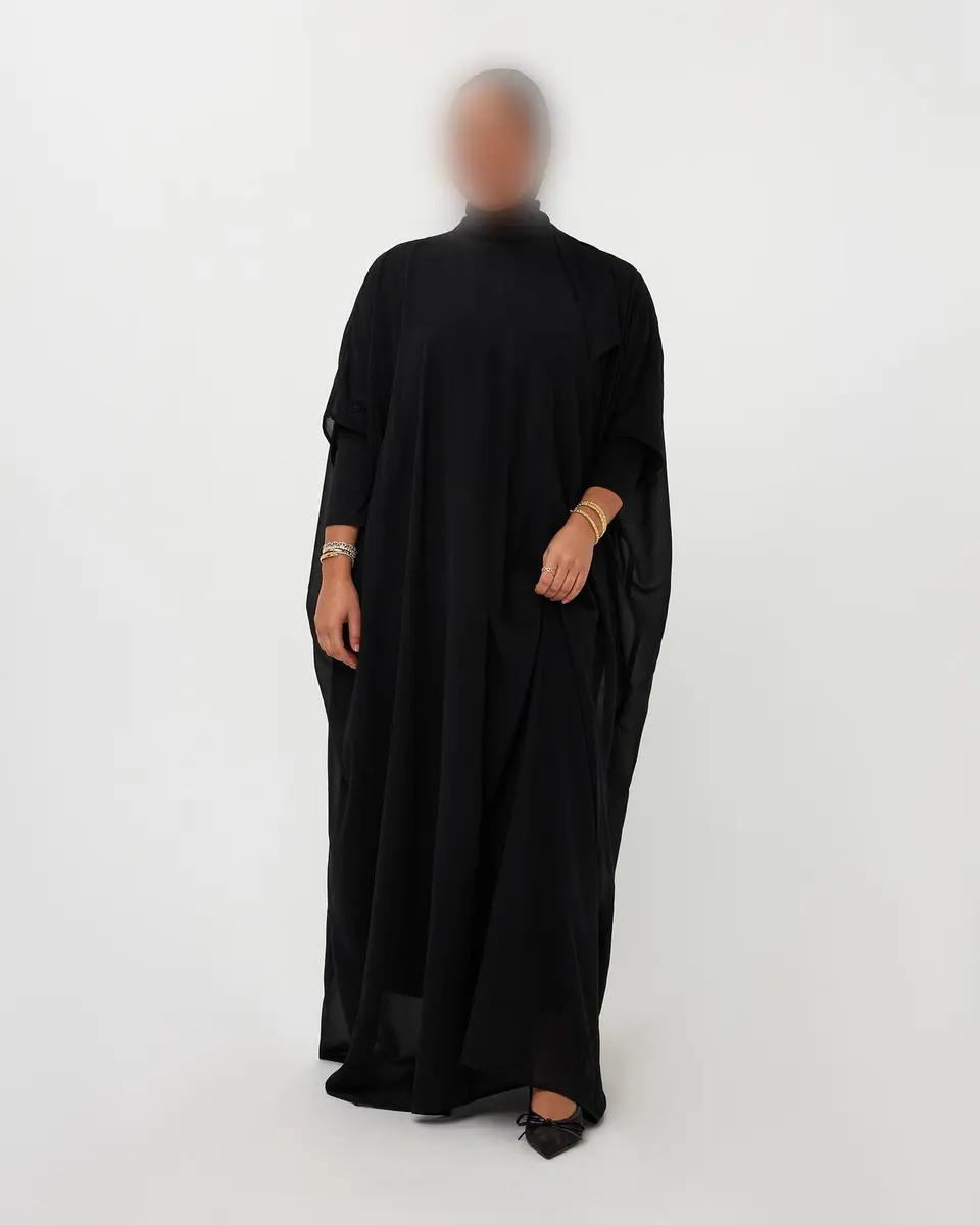 CAPEDRESS CHIFFON BLACK