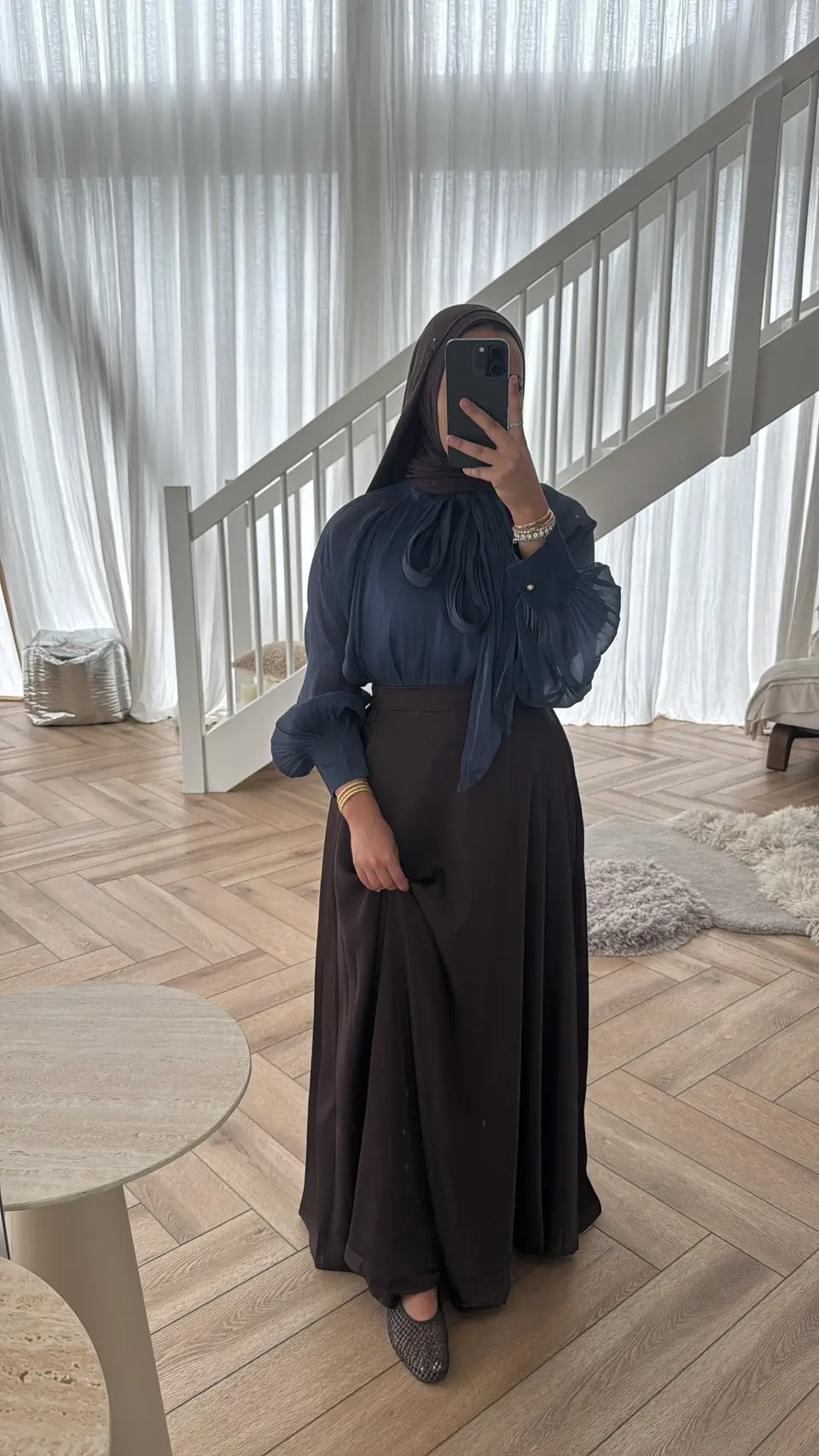 CHIFFON BLOUSE NAVY