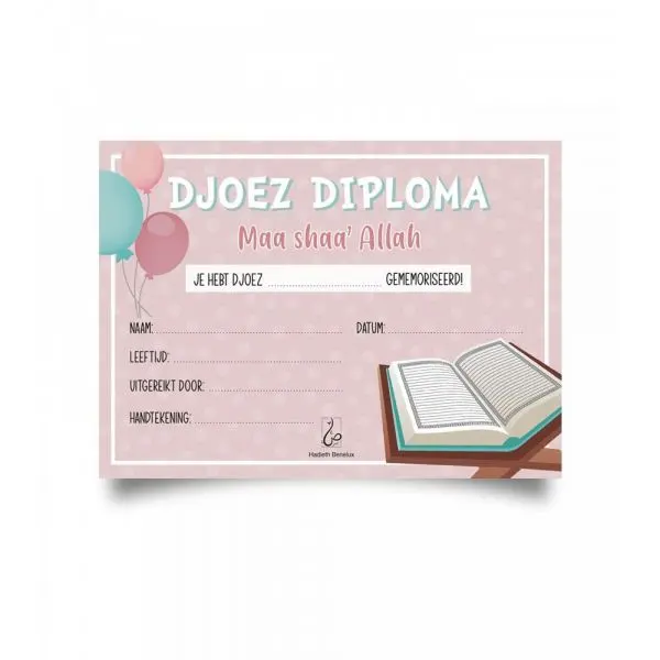 Djoez diploma voor meisjes