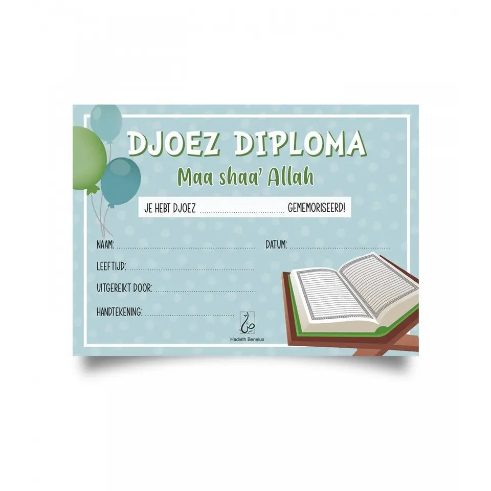 Djoez diploma voor jongens